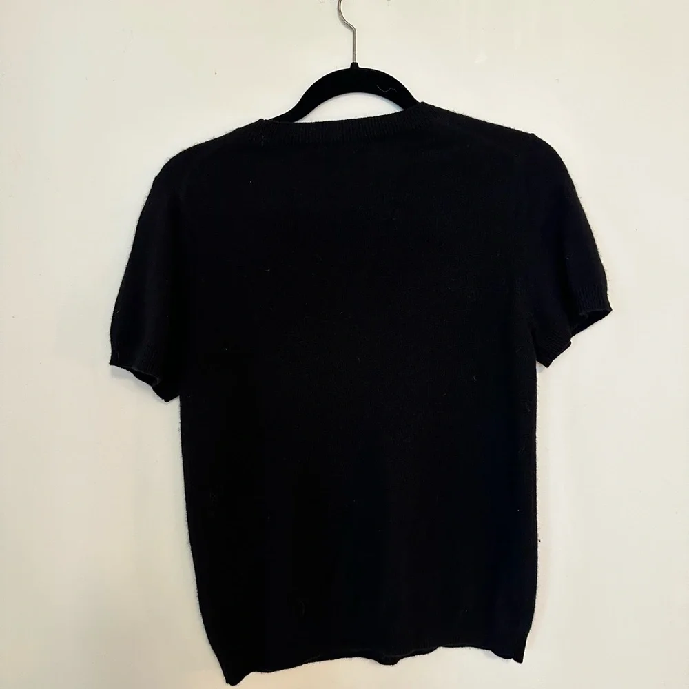 Quince Mongolian Cashmere Classic Black Knit Top - Picture 5 of 7